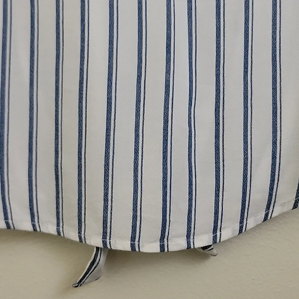 Justice Blue & White Striped Short Sleeve Top 12